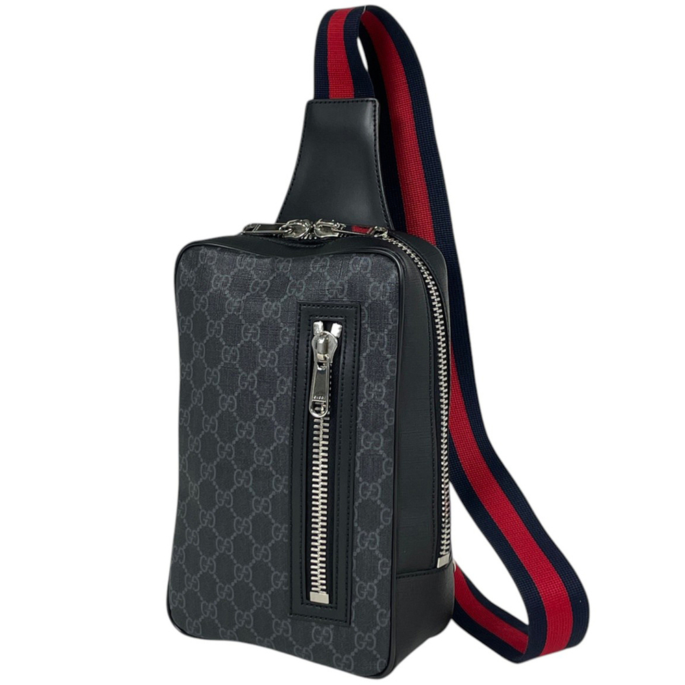 Gucci GUCCI Body Bag GG Pattern Soft Supreme Coated Canvas Black 478325 Men's